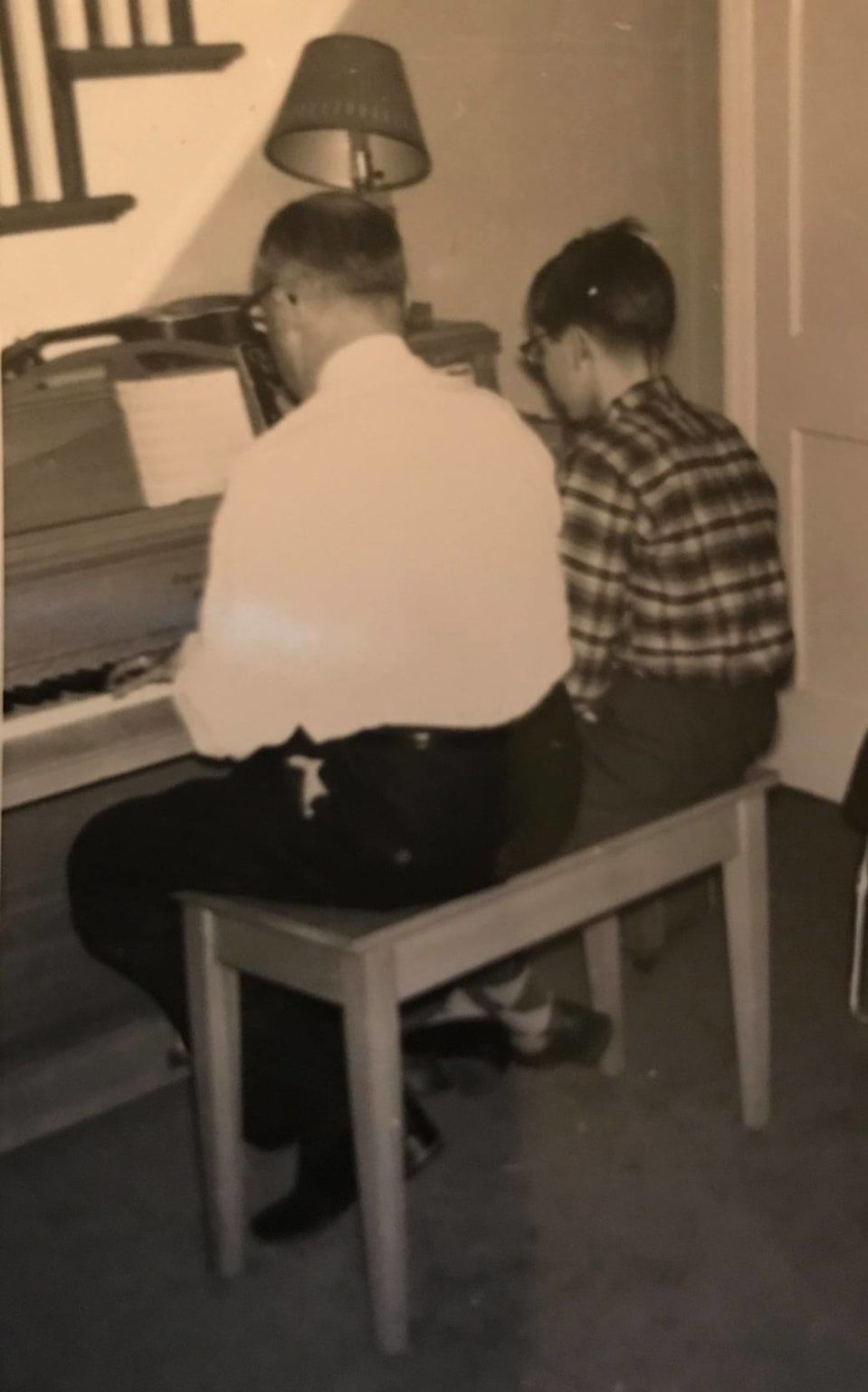 Vintage piano keys in a museum setting